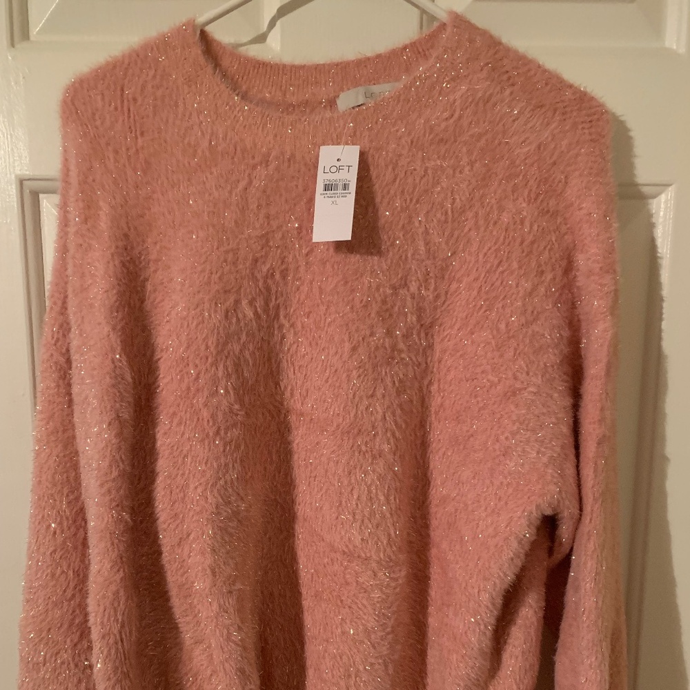 Loft XL Fuzzy Shimmer Sweater - Picture 2 of 6